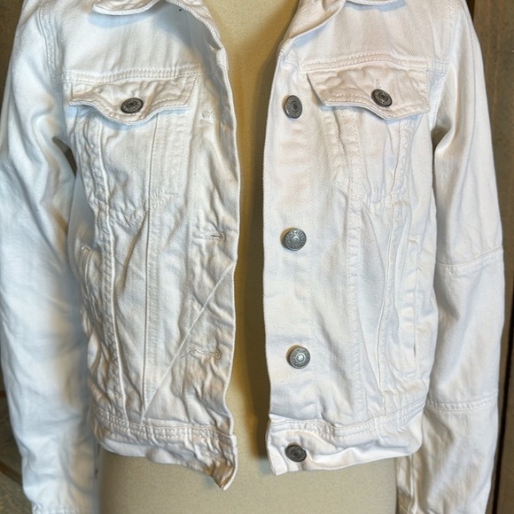 Free People Rumors white denim jean trucker jacket Size XS - Picture 12 of 15